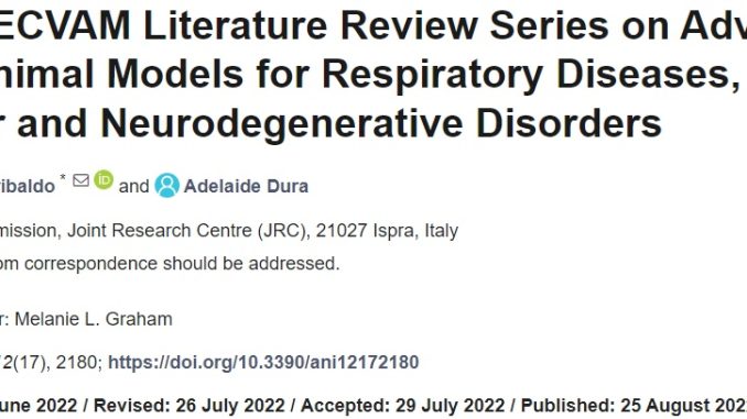 EURL ECVAM Literature Review Series on Advanced Non-Animal Models for Respiratory Diseases Breast Cancer and Neurodegenerative Disorders